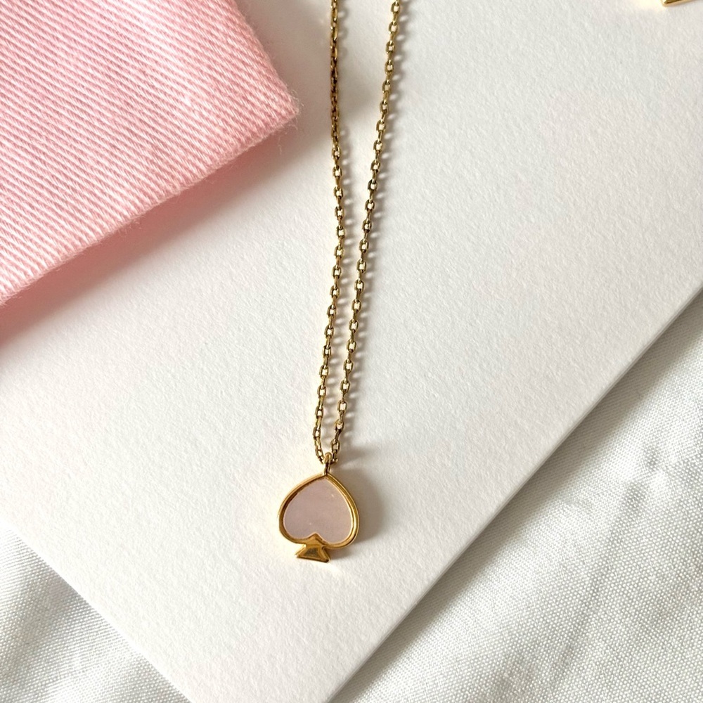Kate Spade Gold Pendant Necklace with Pink Pouch - Picture 2 of 4